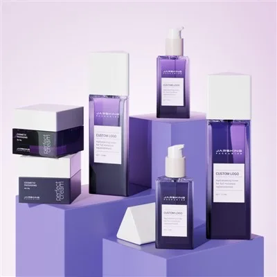 100ml Triangular Glass Cosmetic Bottle Packaging 30g 50g Skincare Jars Custom high quality