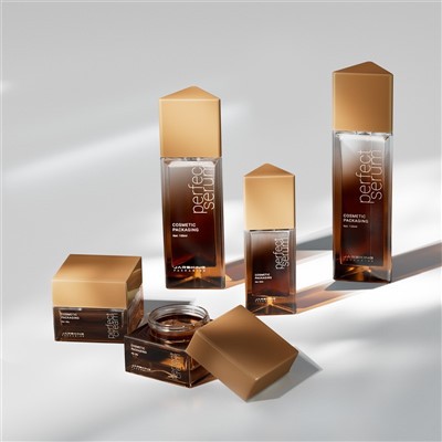 100ml Triangular Glass Cosmetic Bottle Packaging 30g 50g Skincare Jars Custom factory