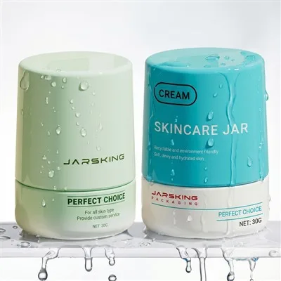 30g 50g Glass Airless Pump Jars Moisturizer Face Cream Cosmetic Jar Packaging