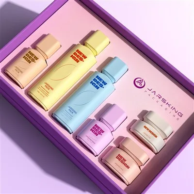 30g 50g Custom Glass Packaging Set 30-120ml Bottles Jars Multi-Color Caps