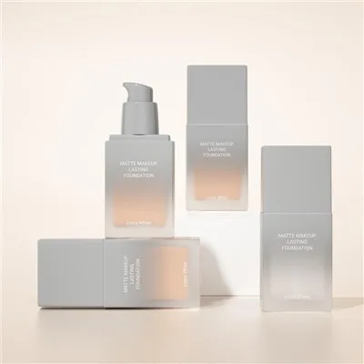 Square 30ml Cosmetic Foundation Lotion Pump Bottle