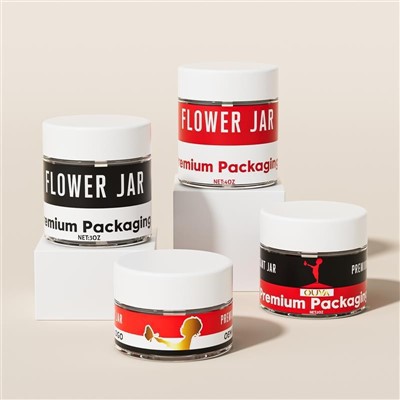 1oz 2oz Glass Child Proof Weed Jars