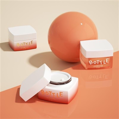Square Cosmetic Bottle 30g 50g Glass Empty Cream Jar