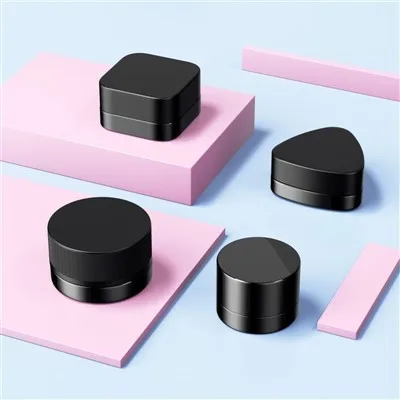 5g 9g Round Glass Black Material Child Proof Jar