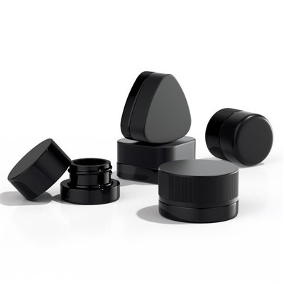 5g 9g Round Glass Black Material Child Proof Jar