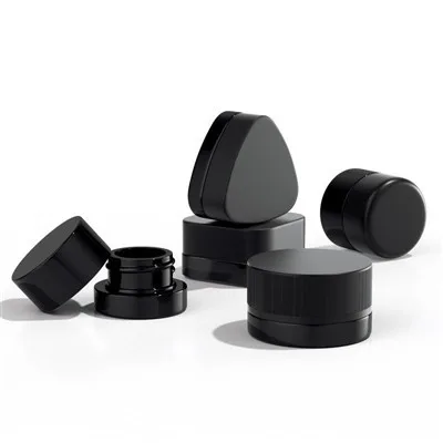 5g 9g Round Glass Black Material Child Proof Jar