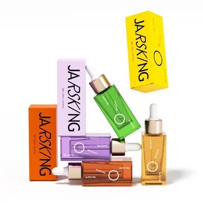Square 20ml 30ml Glass Dropper Bottle Hair Essential Oil Foundation Pipette Bottle factory