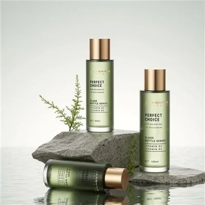 Glass Beauty Water Bottle 50ml 80ml 100ml Screw Cap Cosmetic Toner Bottle