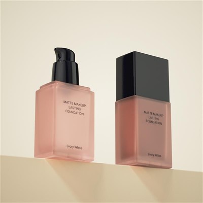 Square 30ml Cosmetic Foundation Lotion Pump Bottle