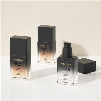 Square 30ml Cosmetic Foundation Lotion Pump Bottle