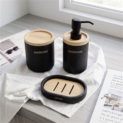 High-end Hotel Amenity Packaging (shampoo, Body Wash, And Conditioner Bottles) Made Of Stone-effect Material. suppliers