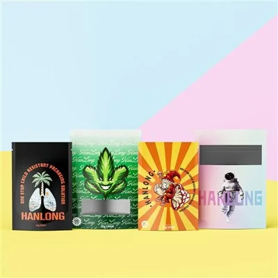 Custom Child Resistant Mylar Bags Stand Up Food Packaging Plastic Bag