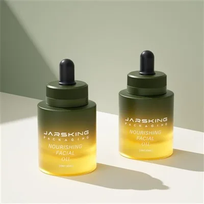 Glass Flat Shoulder Dropper Bottle Thick Bottom Serum Bottle