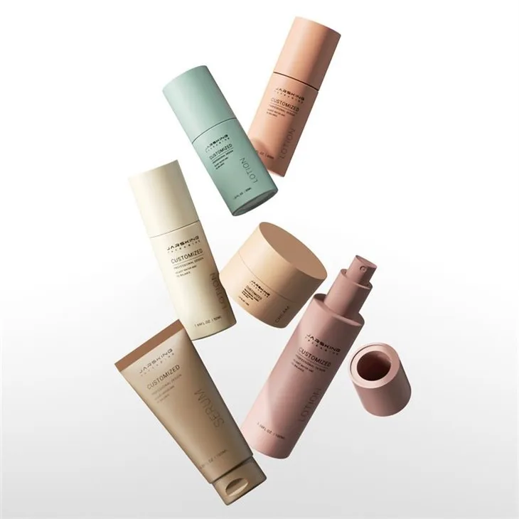 Straight Round Glass Luxury Cosmetic Set Bottle Containers