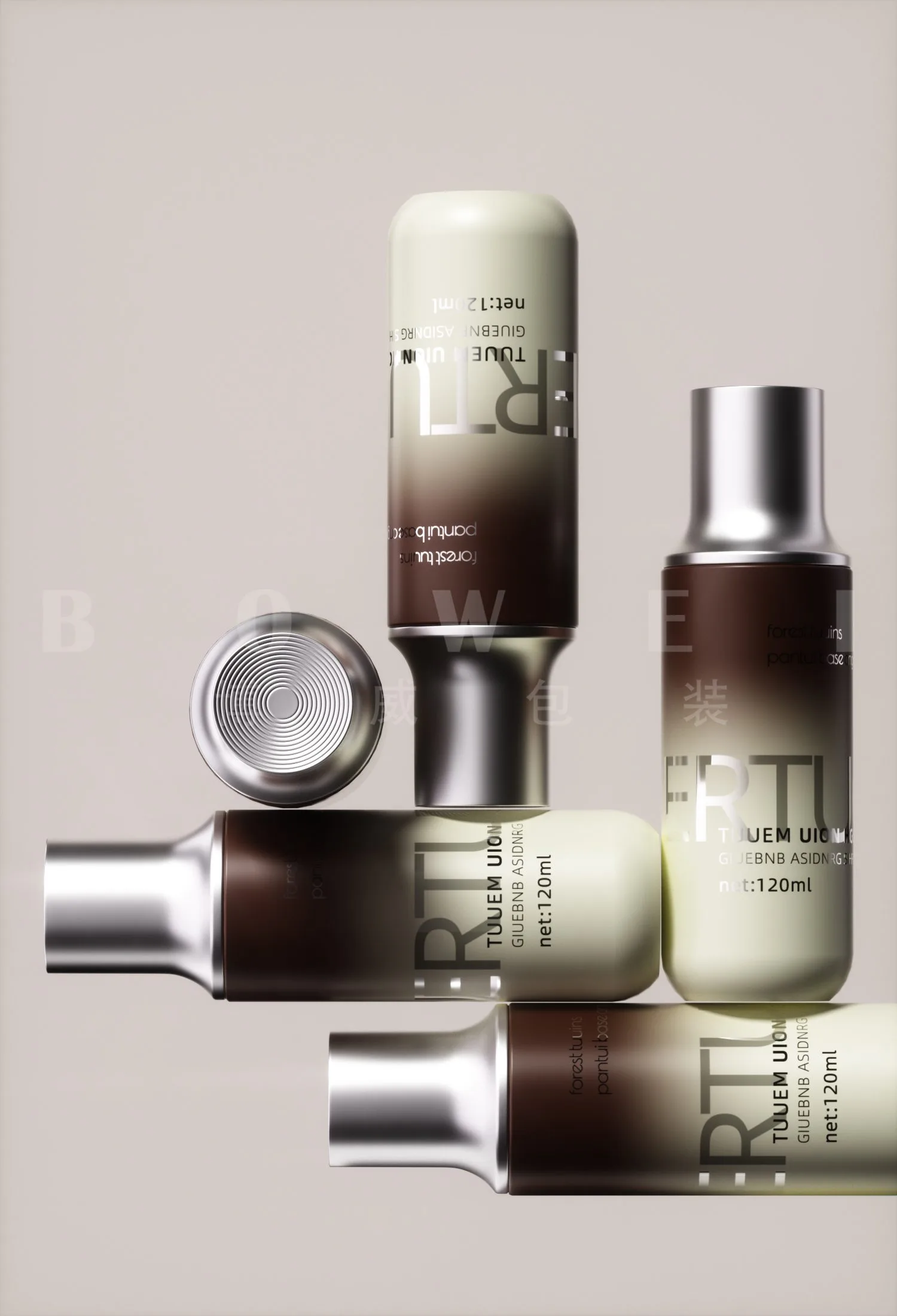 Luxury Matching Skincare Glass Bottle Set | Toner Lotion Serum Cream Jars, Custom Spray‑Color Frosted Clear OEM ODM Cosmetic Packaging