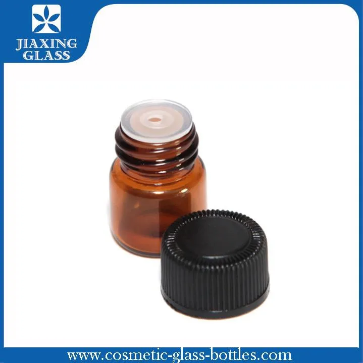 Wholesale 2ml 3ml 5ml 10ml Amber/Clear/Frosted Tubular Glass Vials With Screw Black Plastic Cap