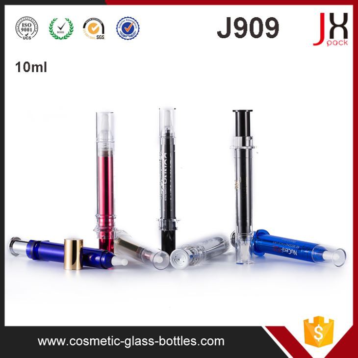 Clear/White/Gold/Blue Plastic Airless Syringes For Cosmetic 5ml 10ml 15ml 20ml Airless Syringes Cosmetic Bottles Needle Bottle