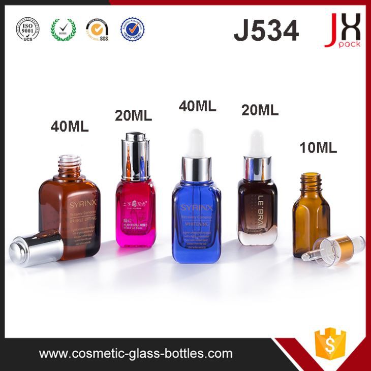 20ml 30ml 50ml Custom Design/Made Cosmetic Glass Bottle Empty Glass Serum Bottle/ Packaging with Dropper Lotion Pump Bottle