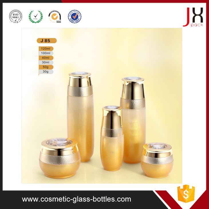 Golden Empty Cosmetic Glass Bottle/30ml 40ml 100ml 120ml Foundation Liquid Glass Bottles For Skincare Cream/Lotion/Serum