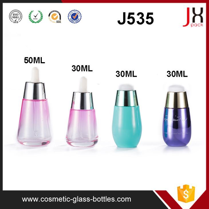 سرم Comestic بسته بندی شیشه ای 30ml 50ml بطری های سرم شیشه ای رنگی رنگارنگ رنگارنگ