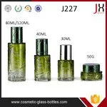 Essence Oil And Facial Cream Container Glass Cosmetic Bottle And Jar Set