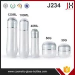 White Lotion Bottle Cream Jar Glass Bottle Set For Cosmetic Packaging 30g 50g 40ml 100ml