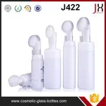 43mm PET 120ml Cosmetic Plastic Foam Pump White Bottle with Silicone Brush