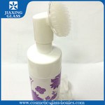Empty White Plastic Bottle for Facial Cleanser Bottle Face Wash with Brush Pump PET 150ml Plastic Foam Pump
