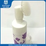 Empty White Plastic Bottle for Facial Cleanser Bottle Face Wash with Brush Pump PET 150ml Plastic Foam Pump