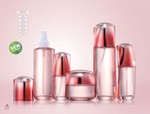 Pink Bottle And Jar For Cosmetic