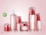 Pink Bottle And Jar For Cosmetic