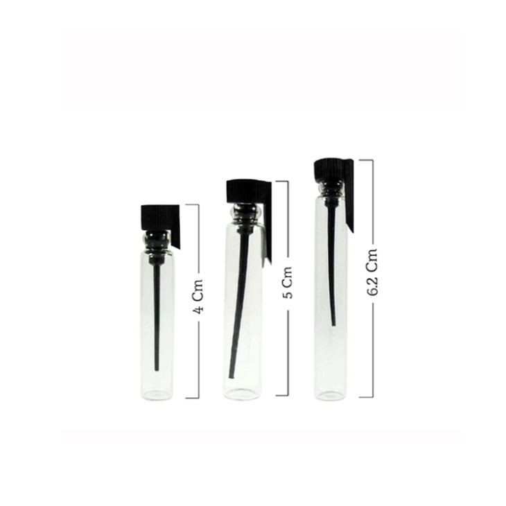 1 2 3 ویال عطر شیشه شفاف Ml با چوب پنبه پلاستیکی مشکی