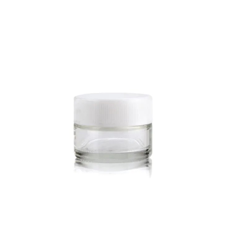 1 Oz Clear Child Resistant Lid Glass Jars