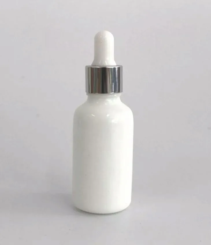 10ml 15ml 30ml 60ml Shiny White Glass Bottle Essential Oil/serum Dropper Bottle