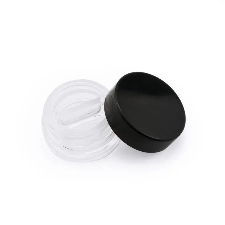 10ml Clear Small Cream Jar With Black Screw Lid