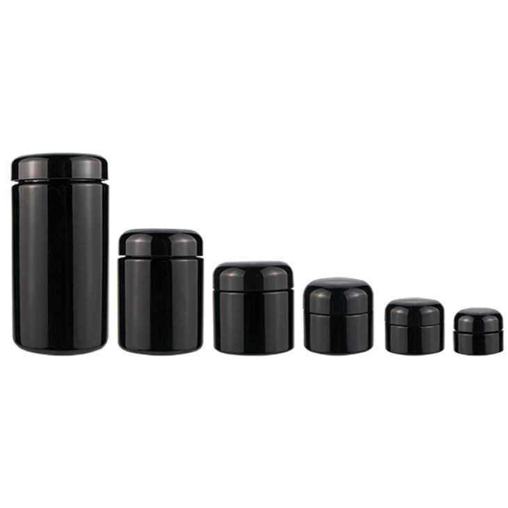 15 30 60 120 250 500 ML Dark Ultra Violet Glass Jar Cosmetic With Screw Top Cap