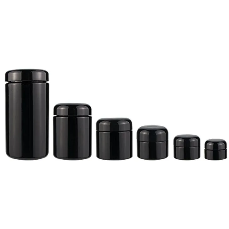 15 30 60 120 250 500 ML Dark Ultra Violet Glass Jar Cosmetic With Screw Top Cap