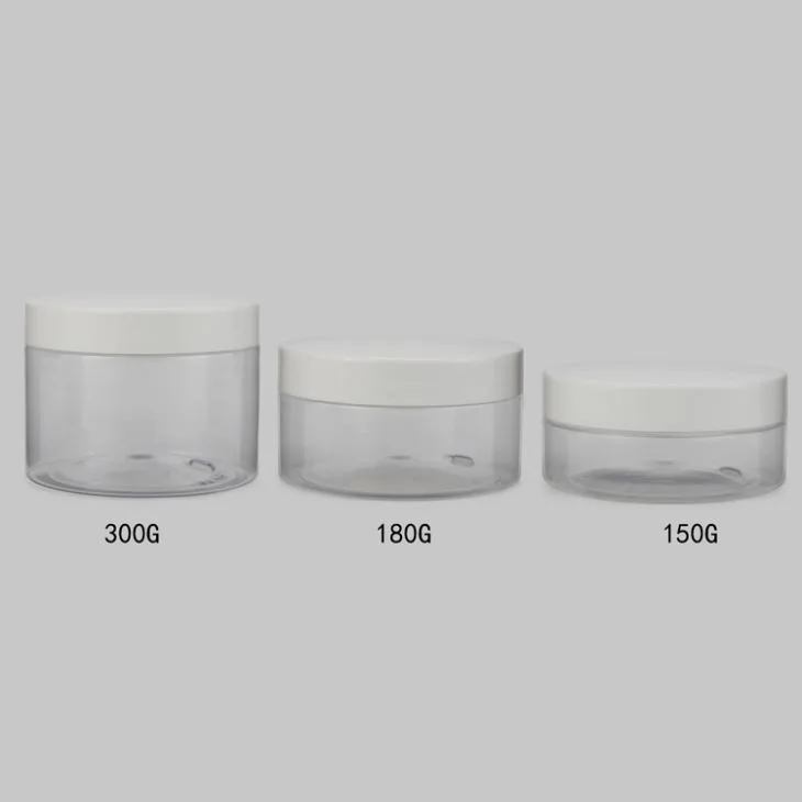 150g 180g 300g Clear Empty Round Plastic Hair Cream Jar