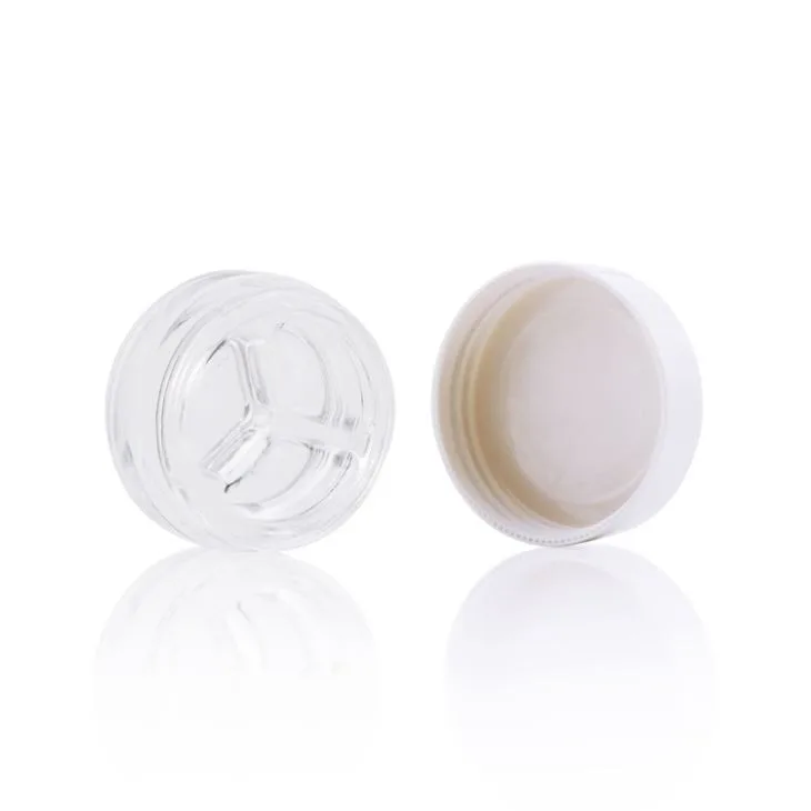 15ml Clear Multi Chamber Lip Balms Glass Jar