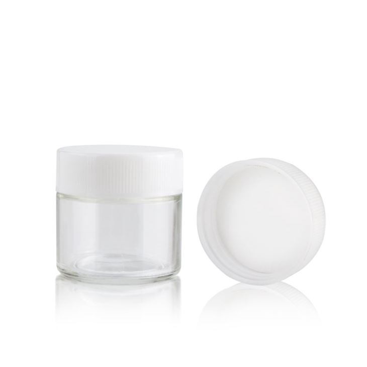 کوزه های شیشه ای درب ضد کودک شفاف 2 Oz