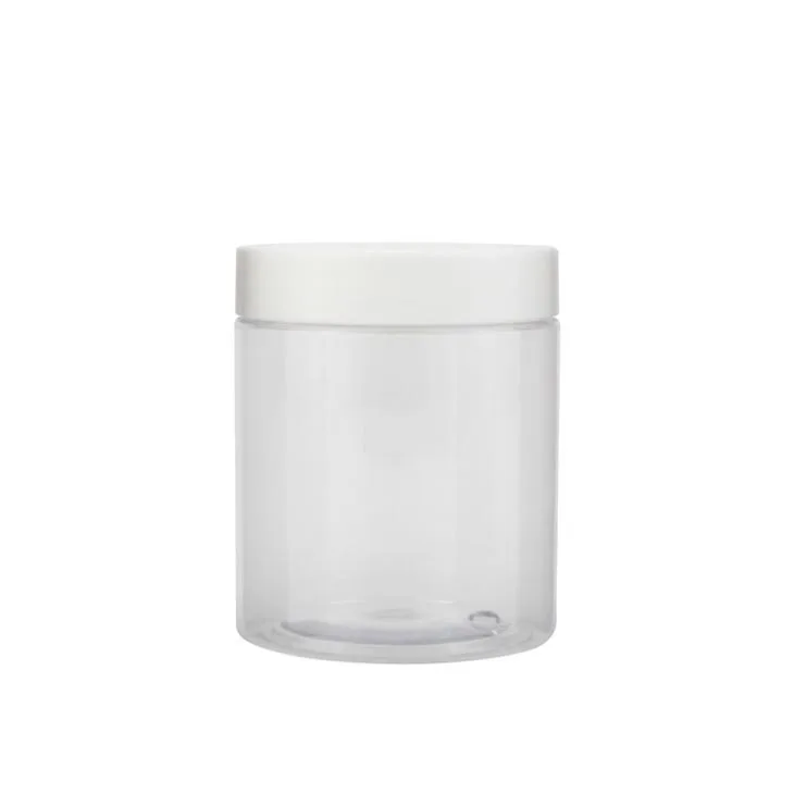250ml PET Plastic Straight Sided Jars With Black Lid