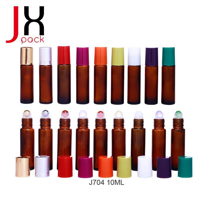 5ml 10ml Amber Roller Bottle With Colored Cap