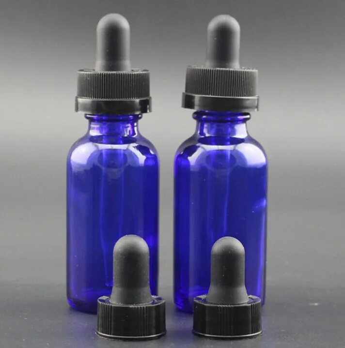 30ml 60ml Cobalt Blue Glass Boston Dropper Bottles