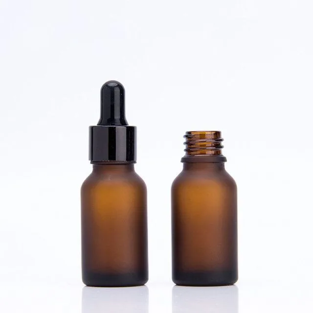 20ml Amber Essential Oil Dropper Glass Bottle With Black Glass Dropper