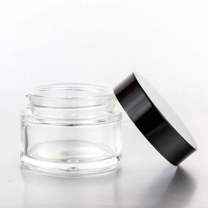20ml Glass Concentrate Containers Jar With Black Screw Cap