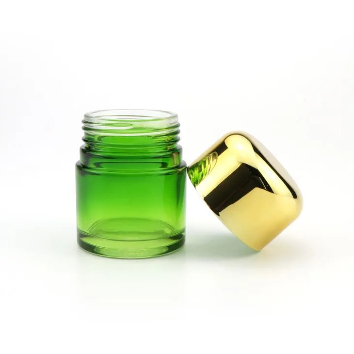 2oz Green CR Airtight Arched Lid Glass Container Jar