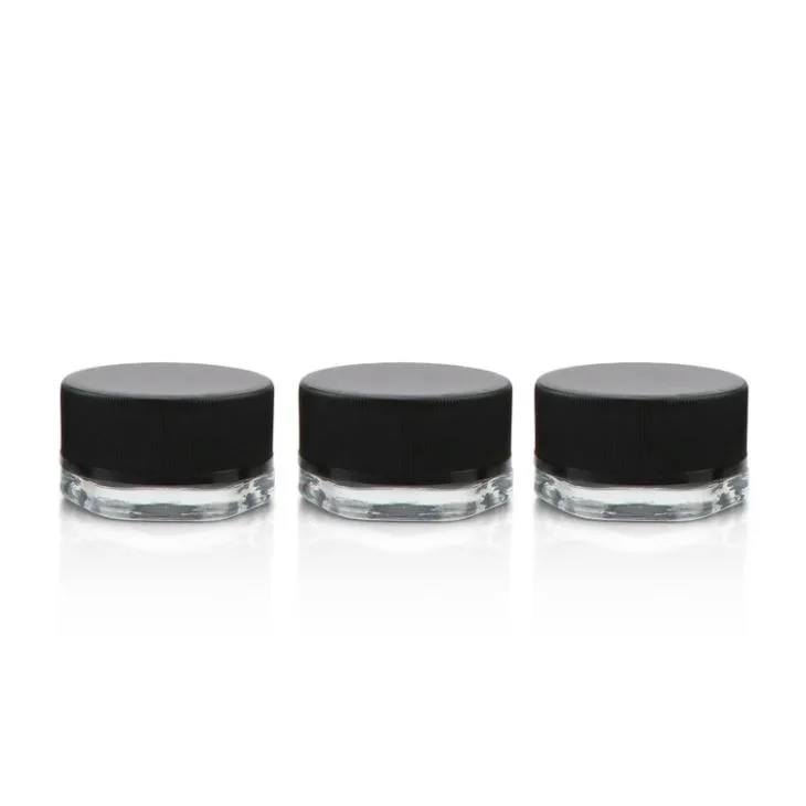 3g 5g 7g Clear Hexagonal Child Resistant Glass Jar