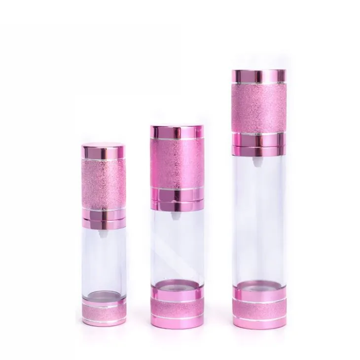 50ml Airless Pump Bottle With Rose Gold Overcaps