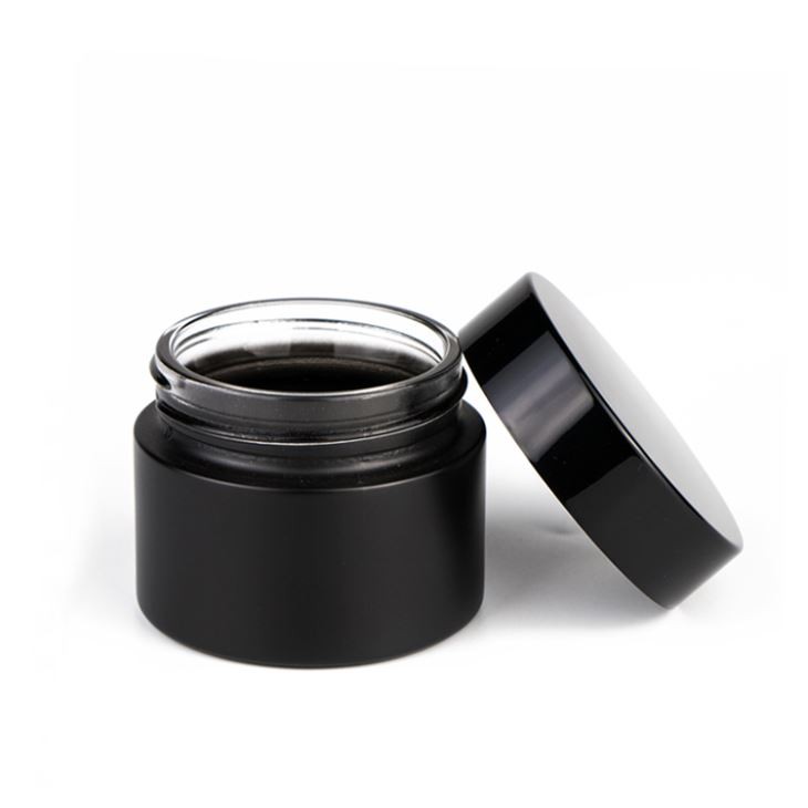 30ml 50ml matte Black cream Cosmetic Jar With Lid