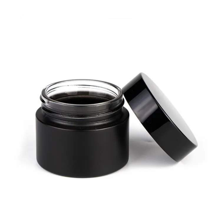 30ml 50ml matte Black cream Cosmetic Jar With Lid